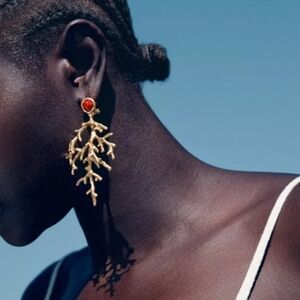 Zara Coral Stone Earrings